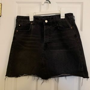 3/$12 Black denim skirt button fly